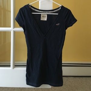 Hollister Navy V-neck Tee